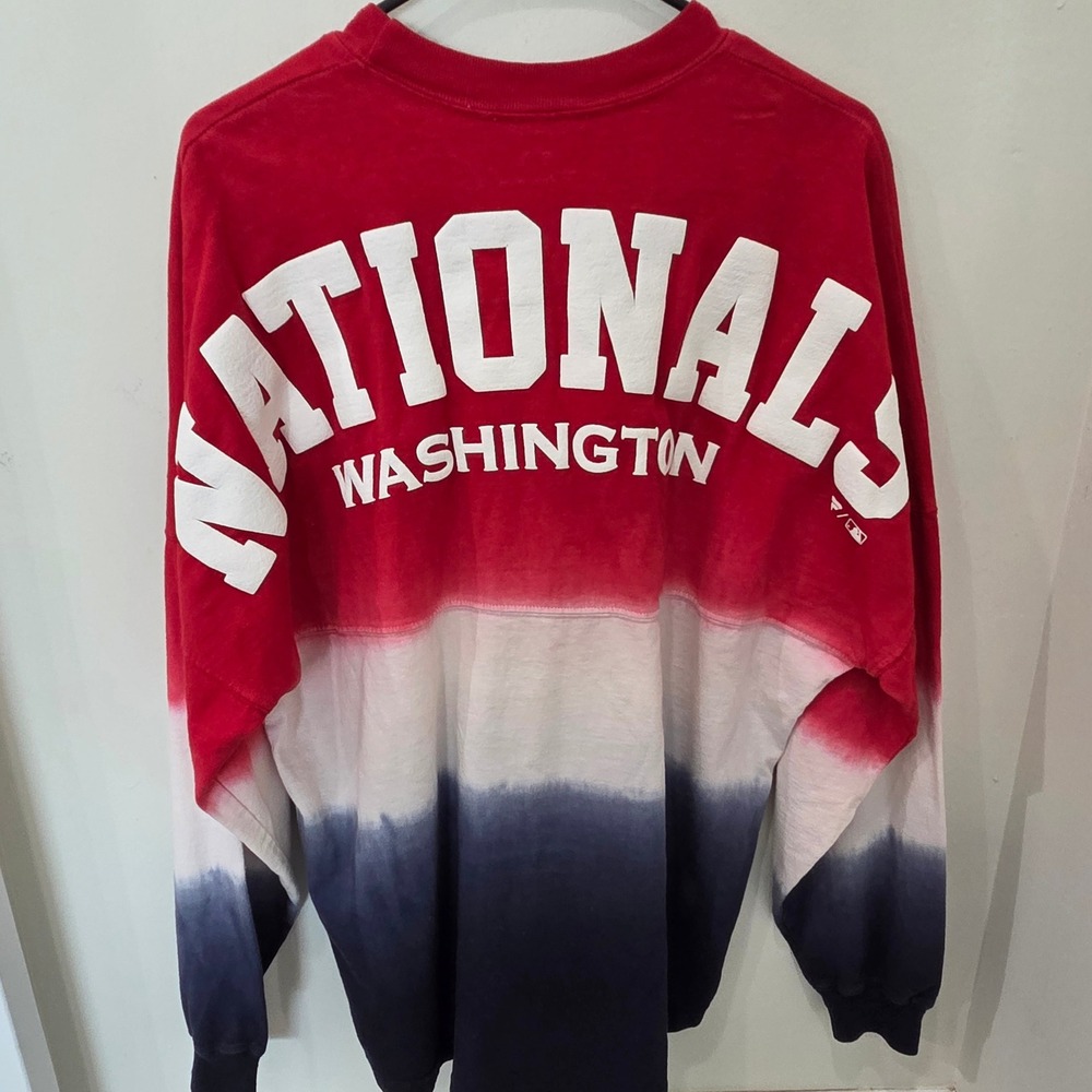 Fanatics Washington Nationals Spirit Jersey Medium Red White Blue Dip Dye MLB